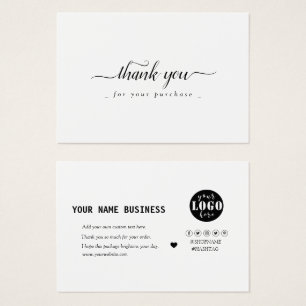 Modern Black And White   Custom Logo Thank You  