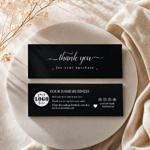 modern black and white custom logo thank you