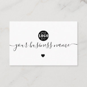 modern black and white custom logo thank you business card