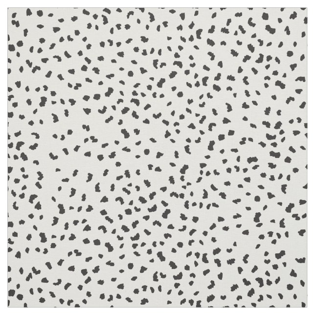 Modern Black and White Dalmatian Spots Pattern Fabric (Swatch)