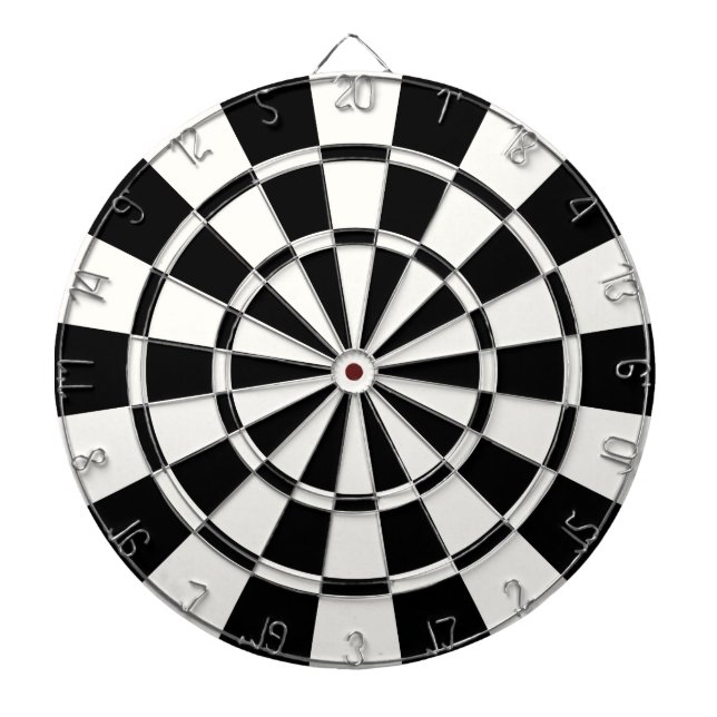 Modern Black And White Dartboard (Front)