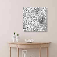 Modern  Black and White Decorative Birds Pattern