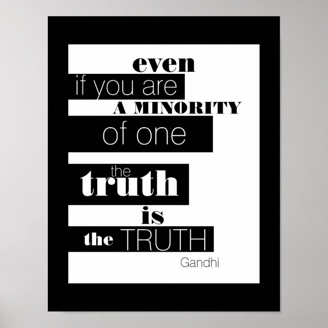 modern black and white design with truth quote poster (Front)