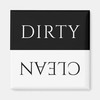 Modern Black and White Dirty/Clean Dishwasher Magnet