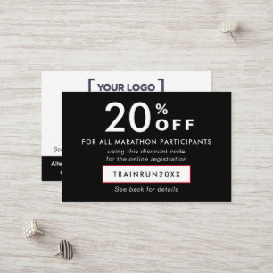 Modern Black And White Discount Coupon Logo QR