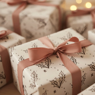 Modern Black and white doodle style art  Wrapping Paper Sheet