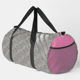 Modern black and white duffle bag