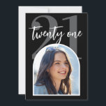Modern Black and White Elegant Photo 21st Birthday Invitation<br><div class="desc">A simple modern photo 21st birthday invitation featuring elegant calligraphy script typography and minimalist design in black and white colour.</div>