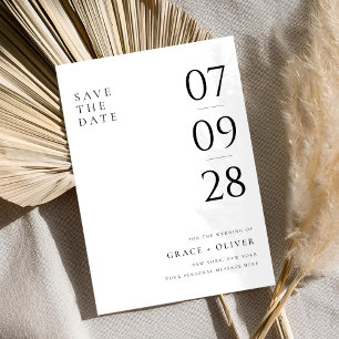 Modern Black and White Elegant Wedding Save The Date