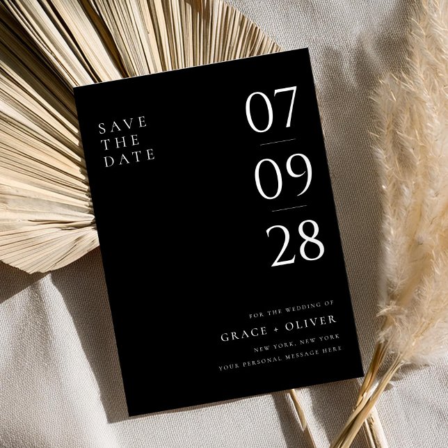 Modern Black and White Elegant Wedding Save The Date (Creator Uploaded)