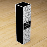 Modern Black and White Fa La La La Christmas Wine Box<br><div class="desc">Modern Christmas wine box featuring a modern pattern of  "Fa la la la la" in whimsical typography.</div>