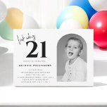 modern black and white for men 21st birthday  invitation<br><div class="desc">Make Your 21st Legendary with Our Modern Black & White Birthday Invitation! Get ready to kick off your 21st in style with our sleek, modern birthday invitation that's as cool as you are. This isn't just any card – it's the first glimpse into the epic celebration that awaits! Our black...</div>