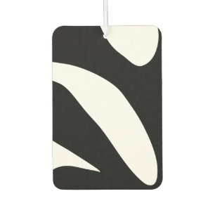 Modern Black and White Freeform Pattern Car Air Freshener