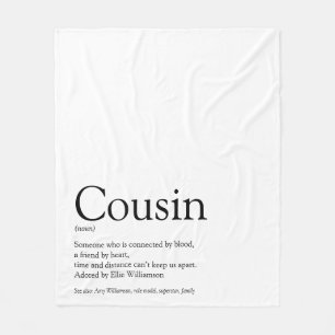 Modern Black and White Fun Cool Cousin Fleece Blanket