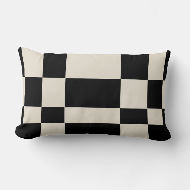 Modern Black and White Geometric Throw Pillow (Front)