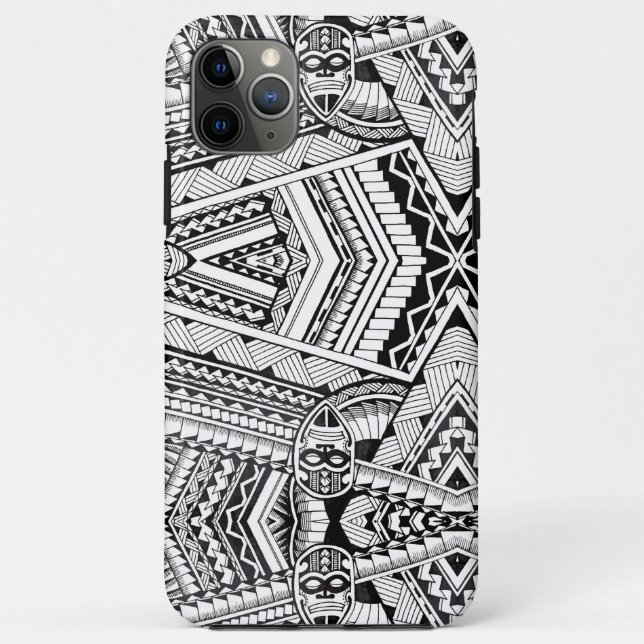 Modern Black and White Geometric Tribal Pattern Case-Mate iPhone Case (Back)