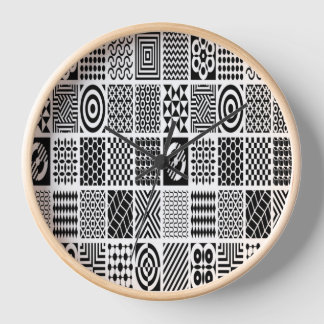 Modern Black and White Geometric Wall Clock