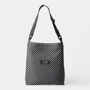 Modern Black and White Gingham Cross Body Tote