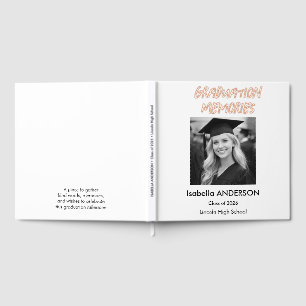 Modern Black and White Graduation Party Guest Book