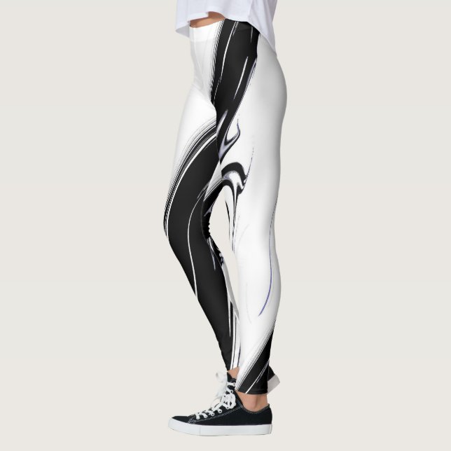 Modern Black and White Leggings (Left)
