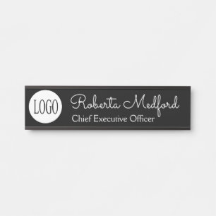Modern Black and White Logo Door Sign Name Plate
