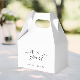 Modern Black and White Love is Sweet Wedding Favour Box
