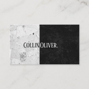 Modern Black And White Marble Business Card