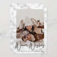 Modern Black and White Marble Mr and Mrs Christmas