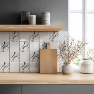 Modern Black and White Marble Tile