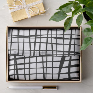 Modern Black and White Mesh Fenced Tissue Paper
