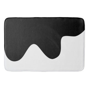 Modern Black and White Minimal Abstract art Bath Mat