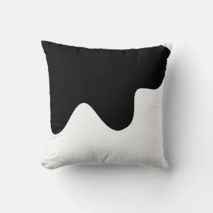 Modern Black and White Minimal Abstract art Cushion