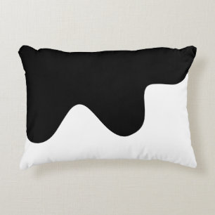 Modern Black and White Minimal Abstract art Decorative Cushion