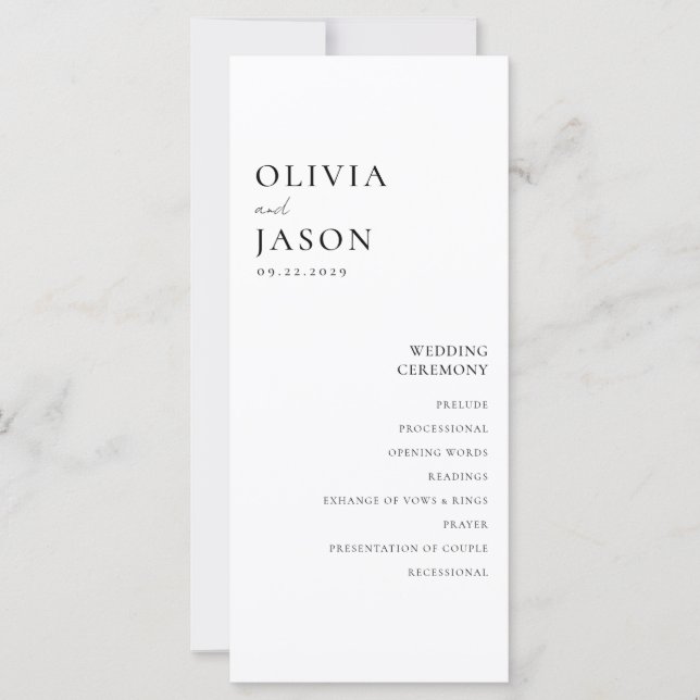 Modern Black and White Minimal Wedding (Front)