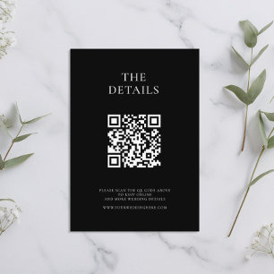 Modern Black and White Minimal Wedding Enclosure Card