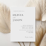 Modern Black and White Minimal Wedding Invitation<br><div class="desc">Modern wedding invitation with minimal typography design in black and white colour. Easily personalise with all of your information for custom wedding invitations, </div>