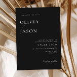 Modern Black and White Minimal Wedding Invitation<br><div class="desc">Modern wedding invitation with minimal typography design in black and white colour. Easily personalise with all of your information for custom wedding invitations, </div>