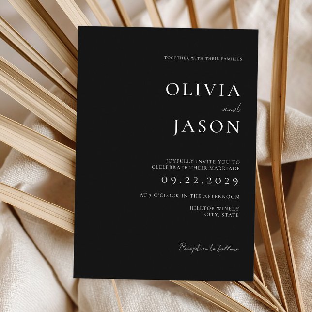 Modern Black and White Minimal Wedding Invitation (Creator Uploaded)