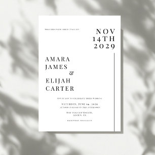 Modern Black and White Minimal Wedding Invitation