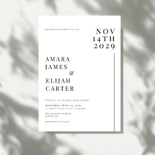 Modern Black and White Minimal Wedding Invitation