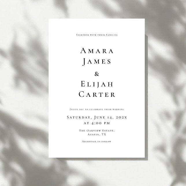 Modern Black and White Minimal Wedding Invitation (Creator Uploaded)