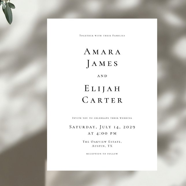 Modern Black and White Minimal Wedding Invitation (Creator Uploaded)