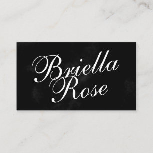 Modern Black and White Minimalist Bold Calligraphy Business Card