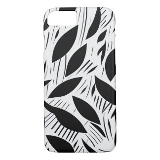 Modern Black and White Minimalist Leaf Pattern iPhone 8/7 Case