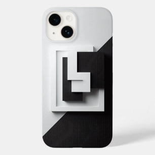 Modern Black and White Minimalist Phone Case - 3D