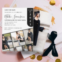 Modern black and white minimalist photo graduation