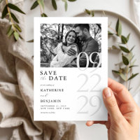 Modern Black and White Minimalist Photo Wedding