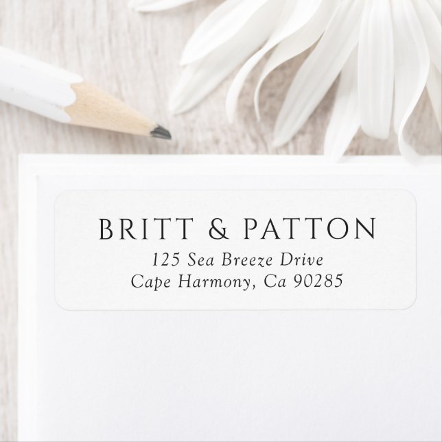 Modern Black and White Minimalist Return Address (Insitu)