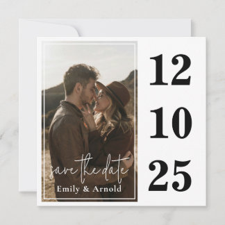 Modern Black and White| Minimalist Save The Date