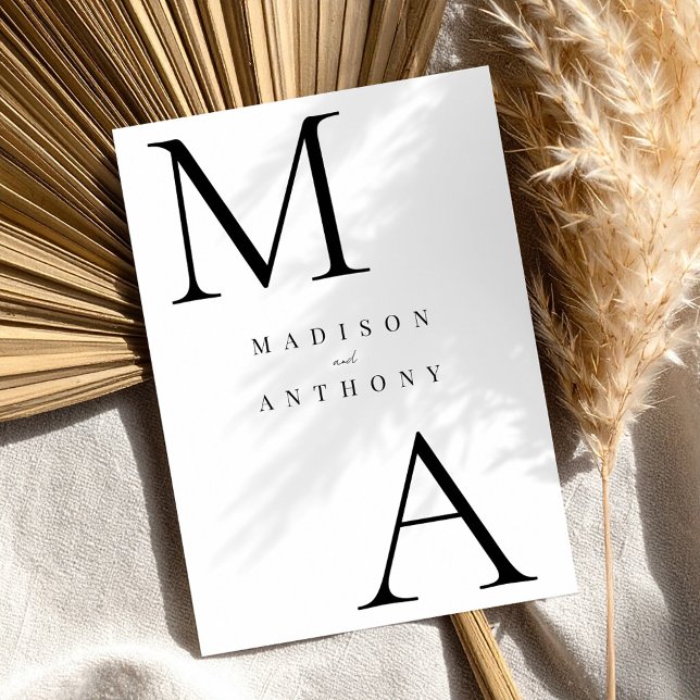 Modern Black and White Minimalist Wedding Invitation (Creator Uploaded)